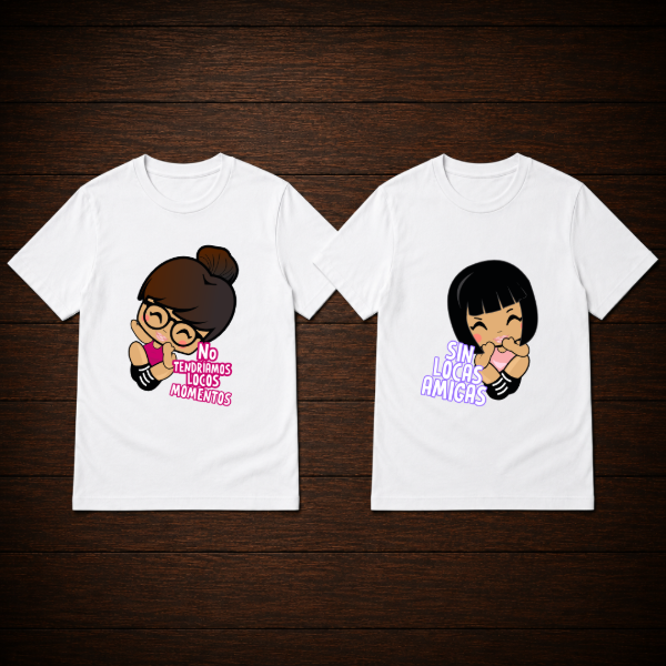 Producto - Remera - Sin locas amigas no tendriamos locos momentos (diseños dobles) - 1