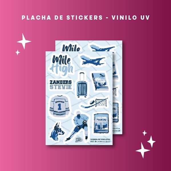 Producto - Planchita stickers VINILO - Mile High / Rozando el cielo / WINDY CITY SERIES