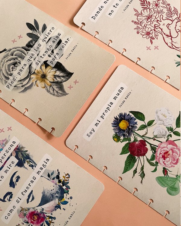 Producto - Colección Frida / Pack de 4 Separadores A5 con Frases Icónicas
