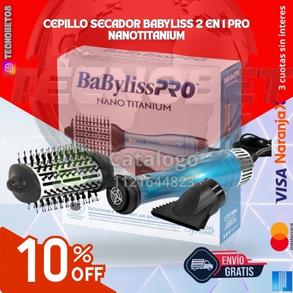 Producto - CEPILLO SECADOR BABYLISS PRO 2 EN 1, NANOTITANIUM