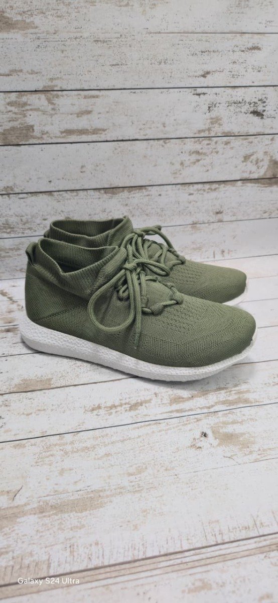 Producto - zapatilla tejida con cordones verde del 39 al 45 - 0