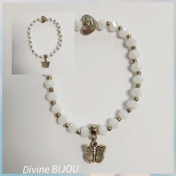 Producto - Pulsera cristal mariposa blanca