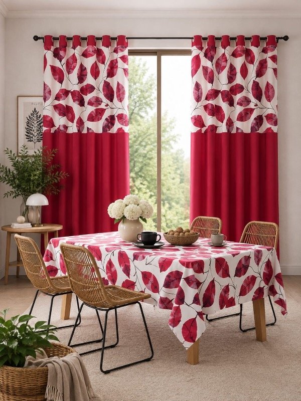 Producto - Combo tropical cortina larga con faldón y mantel - 3