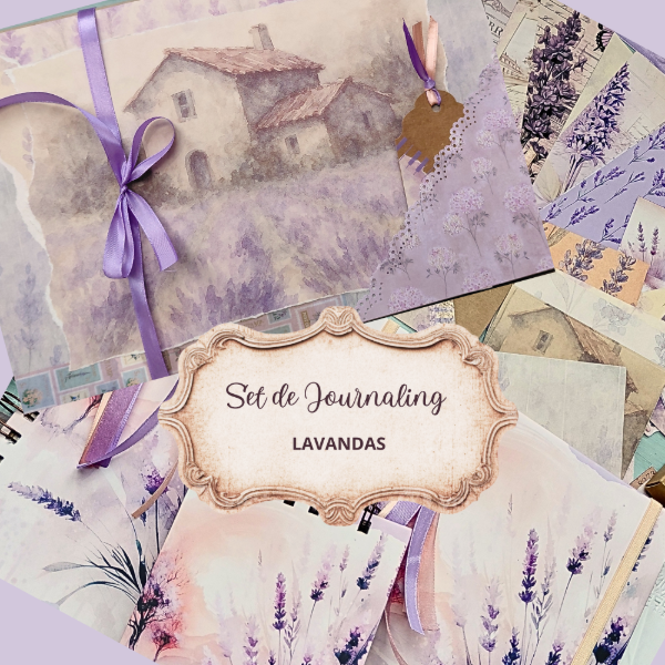 Producto - SET XL JOURNALING LAVANDA , Agenda perpetua, diario, libreta + papeleria