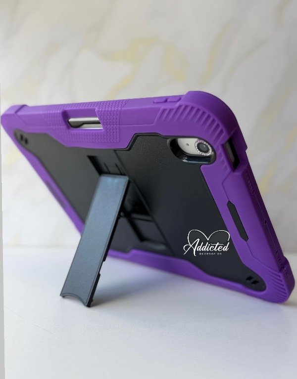 Producto - Case armor 360 con soporte para Ipad 10ma/11ava gen 10.9" IPAD A16 violeta negro