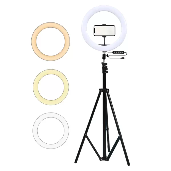 Producto - Aro Luz Led 30 Cm Dinax Dx-trirgb12 Soporte Móvil