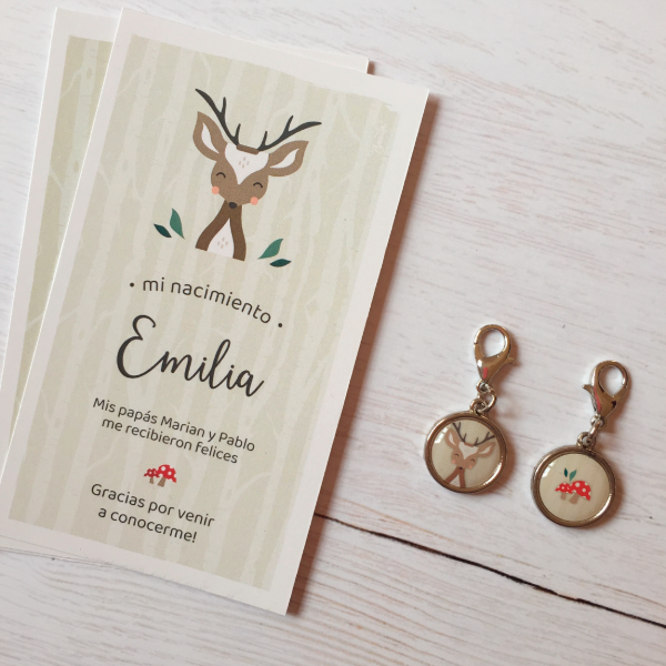 Producto - Pack Estampita con Medallita para Colgar - Woodland - Nacimiento