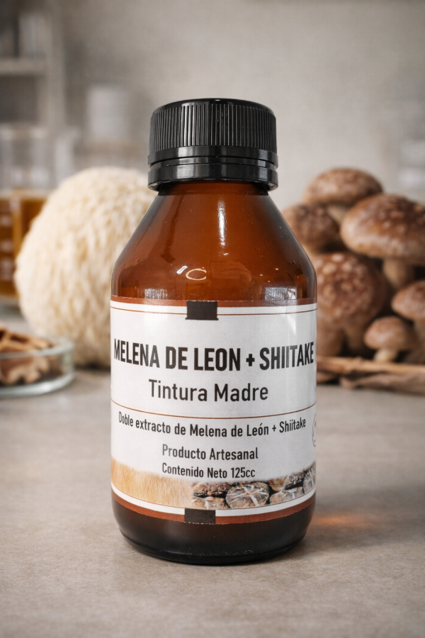 Producto - TINTURA MADRE MELENA LEON + SHIITAKE 125cc. DOBLE EXTRACCION.