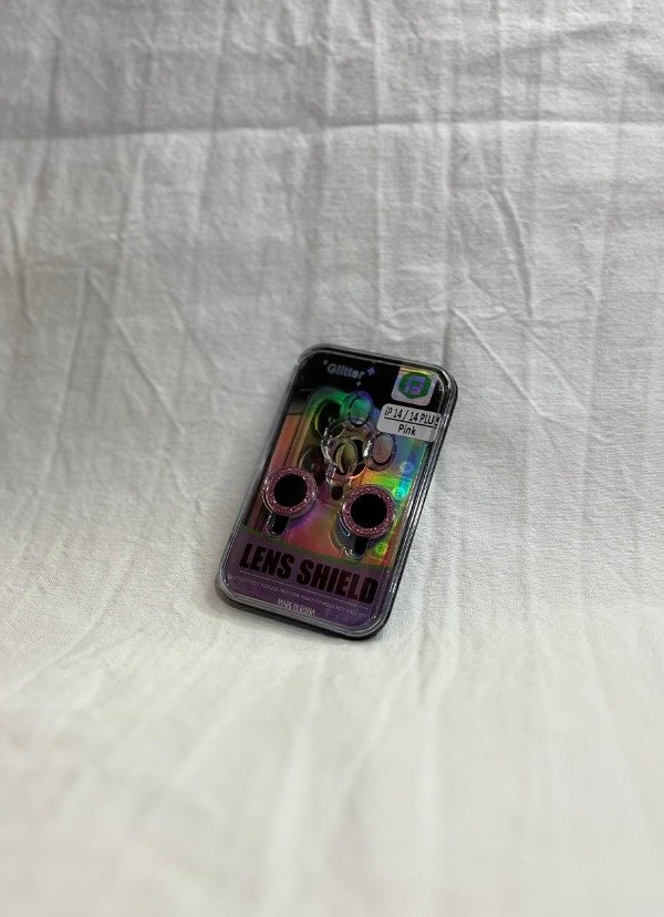 Producto - Iph 14 y iph 14 plus protector de camara brillo rosa