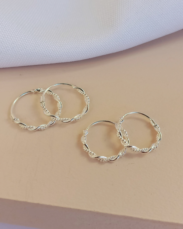 Producto - Argollas Berta entrelazada Plata925