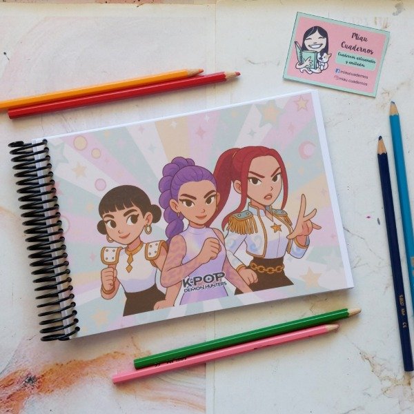 Producto - Cuaderno para pintar- guerreras kpop