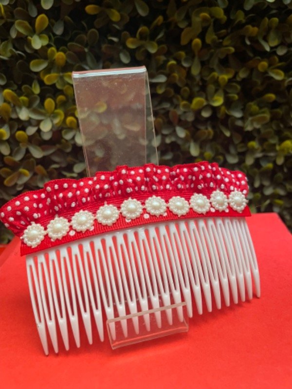 Producto - Peineta individual punt rojo blanco