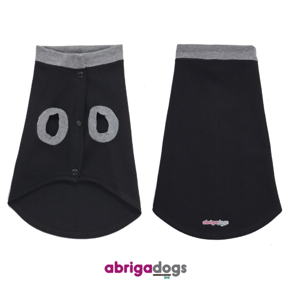 Producto - Abrigo para Perros y Gatos - Negro con detalles gris