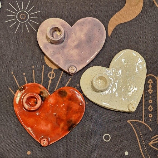 Producto - Portavela CORAZON Cerámica