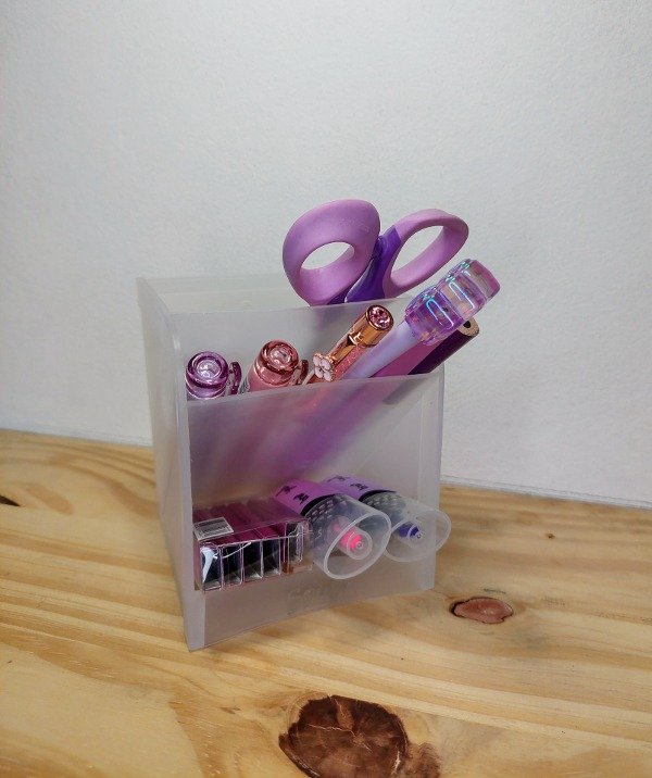 Producto - Organizador De Escritorio 3 Compartimentos Blanco Traslúcido BRW