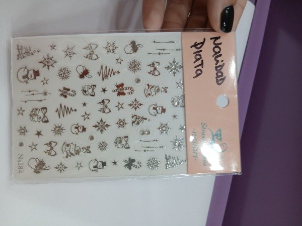 Producto - Sticker navidad plateado