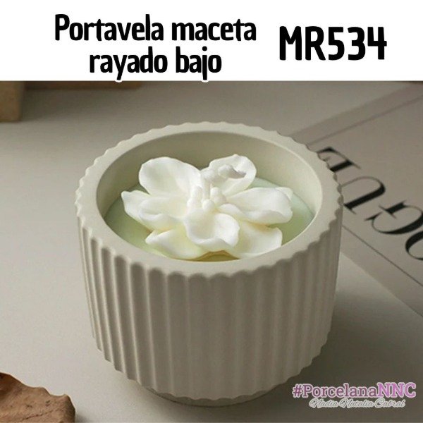 Producto - Portavela maceta rayado bajo MR534