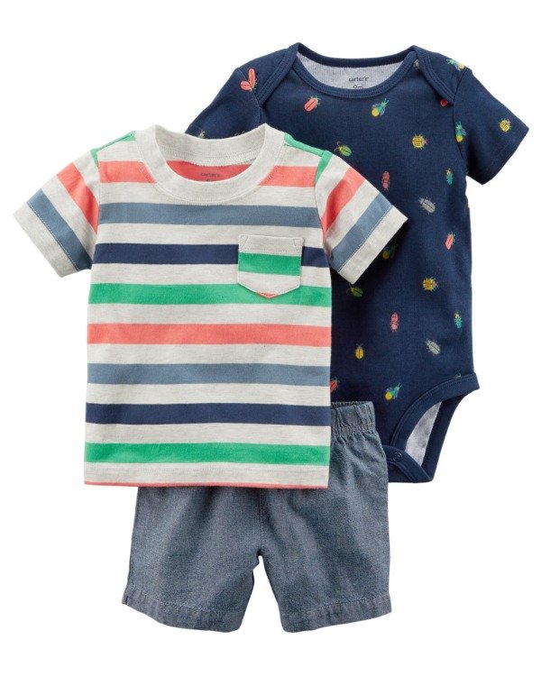 Producto - Trio Bebe Verano Rayado Colores
