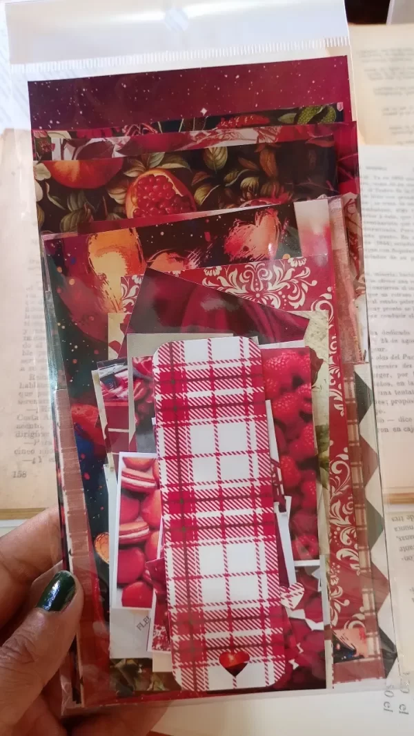 Set de papeles decorativos tonos Rojos