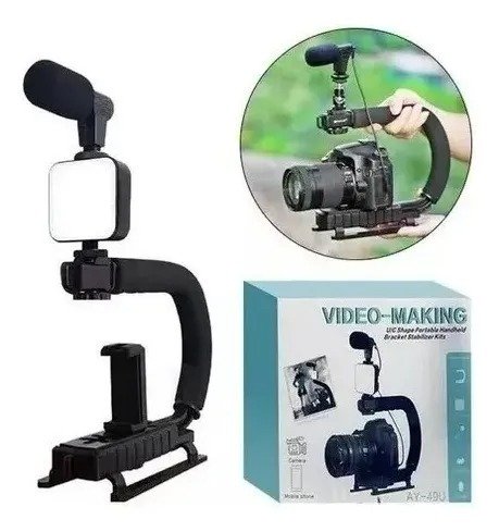 Producto - HOLDER ESTABILIZADOR VLOG C/FLASH Y MICROFONO