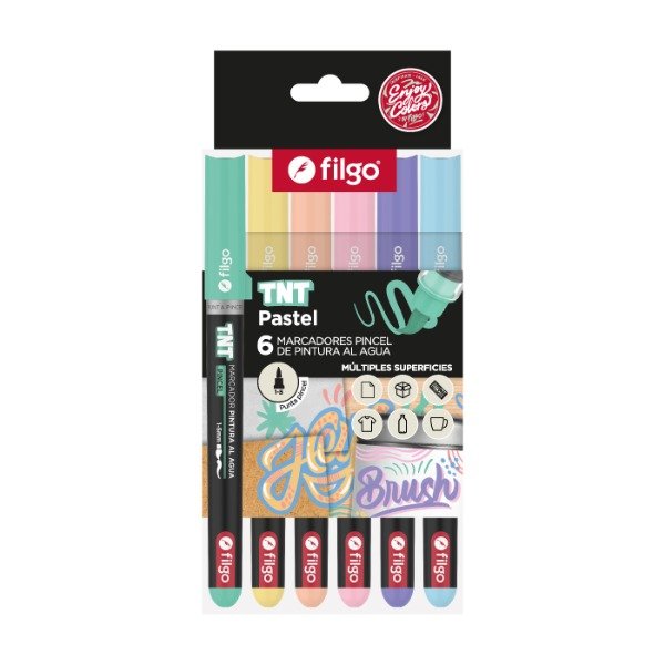 Producto - Marcador TNT Punta Pincel Pastel FILGO