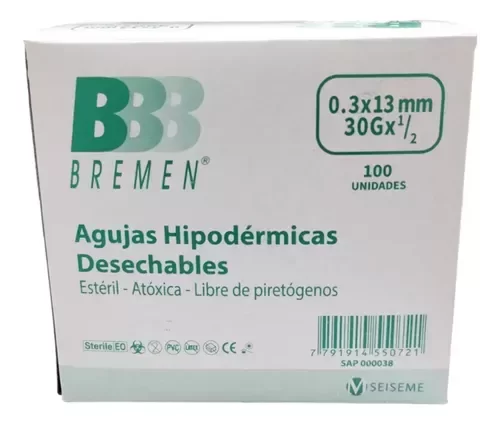 Producto - AGUJA 13X3 30G X 1/2 BREMEN