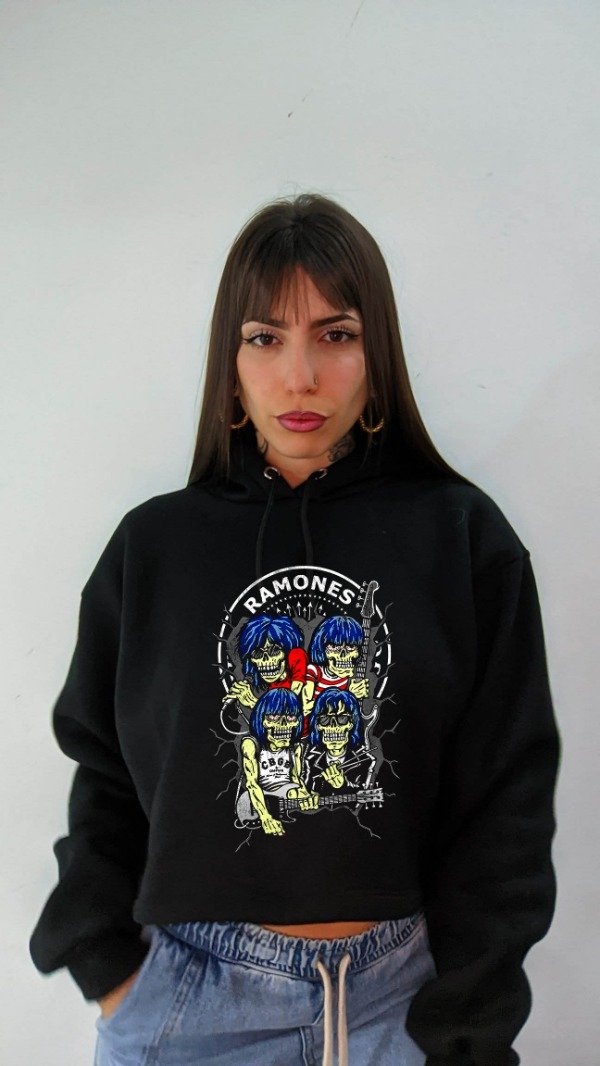Producto - BUZO CROP FRIZA PREMIUM MUJER RAMONES