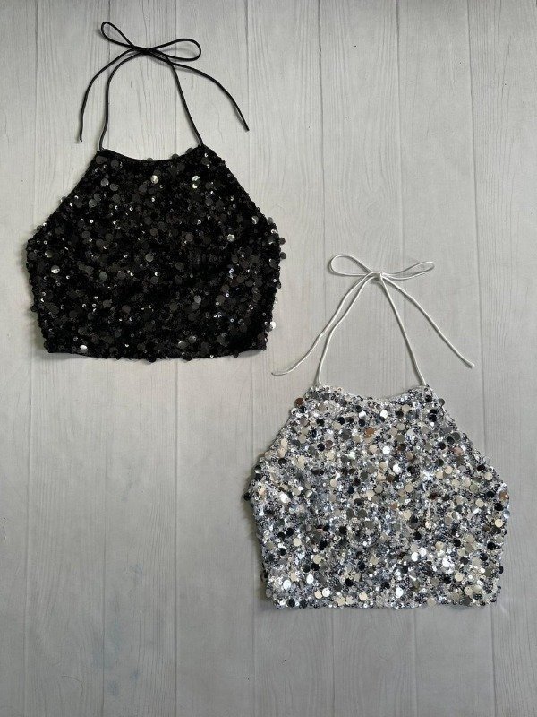 Producto - [5409] IMPORTADO Top doble tira reguladora lentejulas "Shine"