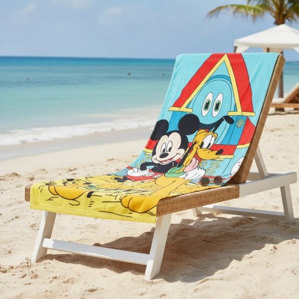 Producto - Toallón Playero Infantil Disney de Algodón "Mickey y Pluto"