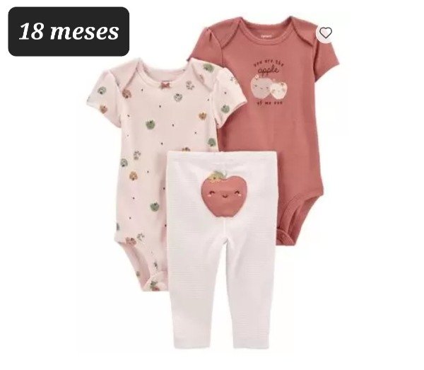 Trío Carters 2 body pantalón 18 meses manzana