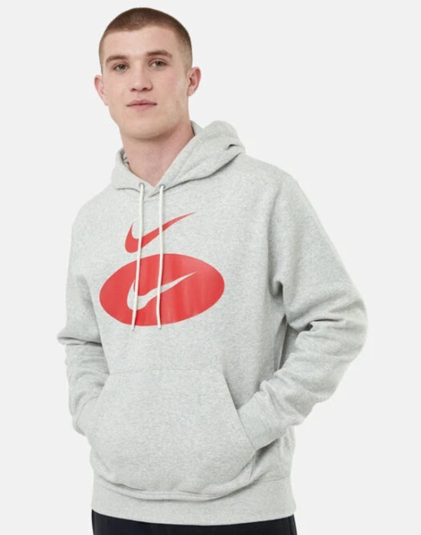Producto - Mens Nike Gym Athletic Swoosh League Hoodie Hooded Sweatshirt Pullover Gris