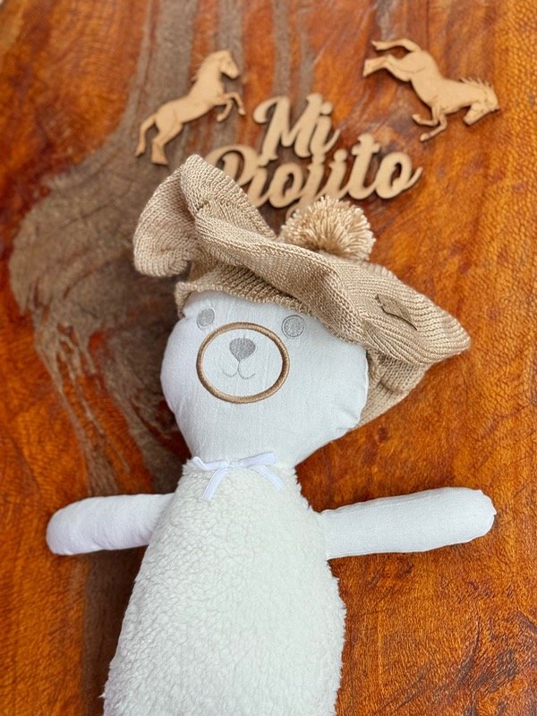 Producto - Boina Hilo Beige Oscuro Pompón - 2