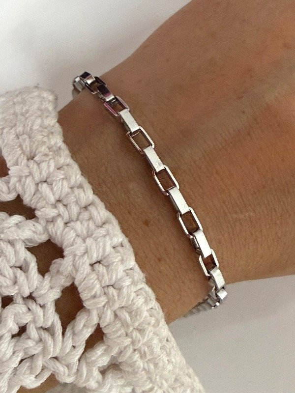 Producto - P708 Pulsera ret grosor 3.5 largo 20 cm acero quirúrgico