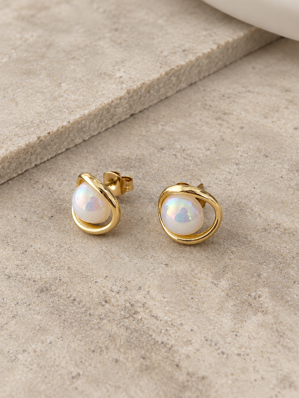Producto - Aros pasantes acero dorado 014