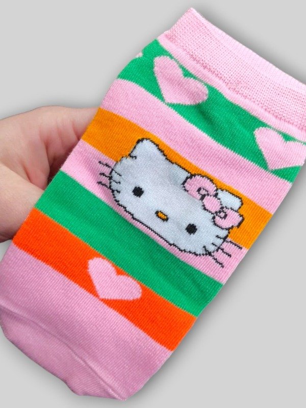 Producto - kitty corazones y rayas Soq Prem Adulto