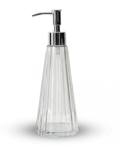 Producto - Dispenser para jabón líquido cónico transparente Vidrio