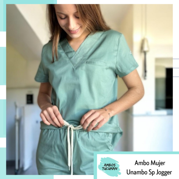 Producto - Ambo Malva Cordón Amarillo Jogger