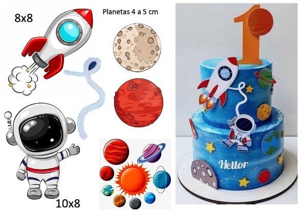Topper Per Torta Astronauta Sumerk In Resina, 12 Cm, Statuina Tema Spazio, Decorazione Festa Compleanno O Bomboniera