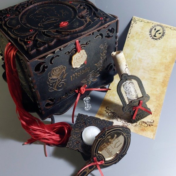 Producto - Ceremonia de velas, cintas y pergaminos Bella y Bestia vintage