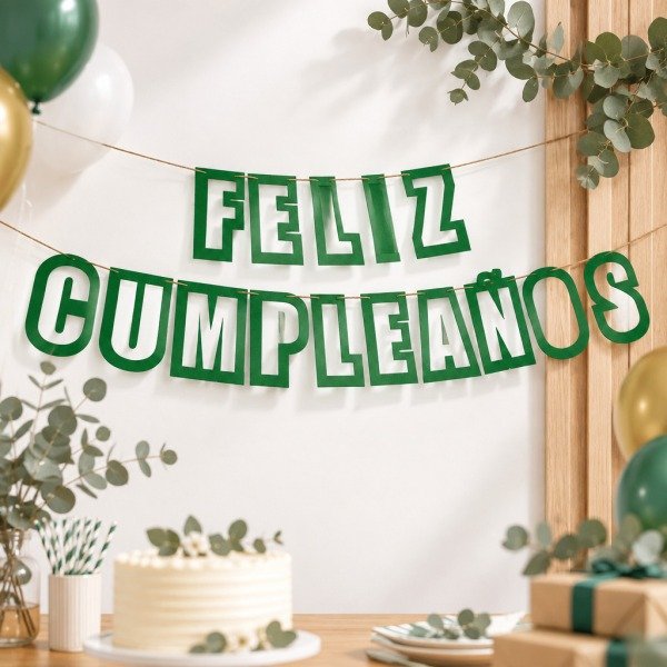 Producto - Banderines FELIZ CUMPLEAÑOS Liso Calado 8167