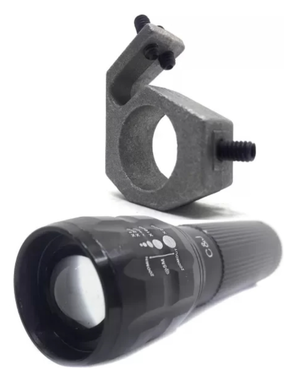 Producto - Combo Soporte + Linterna Corta 1x Modo para Casco de Bomberos