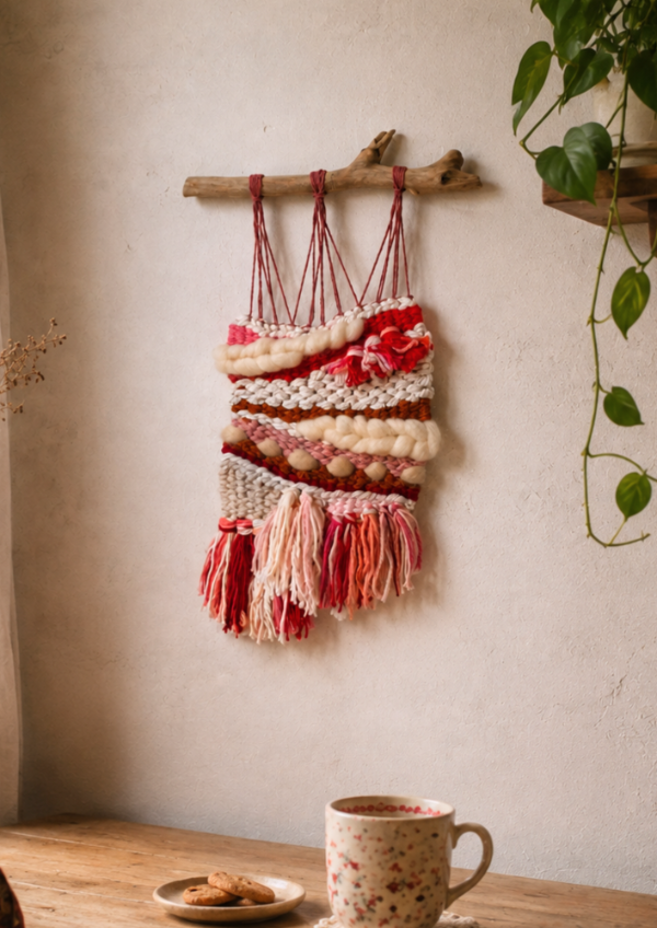 Producto - Tapiz Artesanal Amapola tejido en telar 25x41 cm. - 0