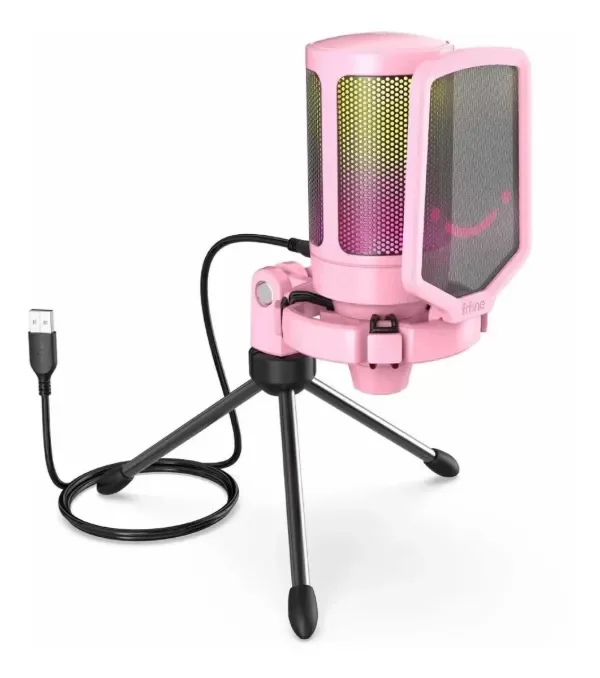 Producto - Micrófono Condensador Gaming Stream Fifine A6v Rosa