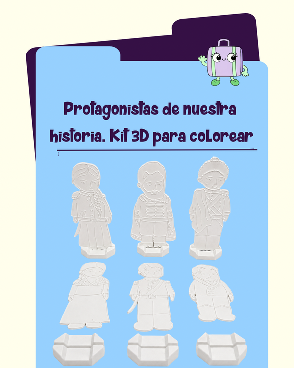 Producto - Protagonistas de nuestra  historia. Kit 3D para colorear - 0