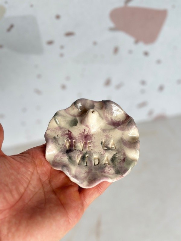 Producto - Porta sahumerios - redondos "colores" violeta