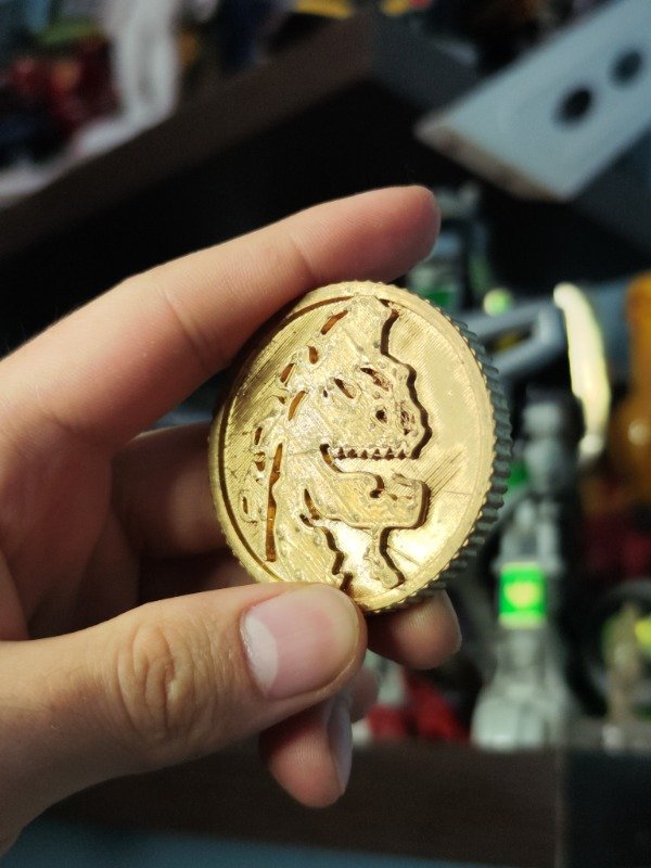 Producto - Iman 3D Premium / Power Coin Zyuranger Mighy Morphin Dragonzord 5 cm Oro - 0