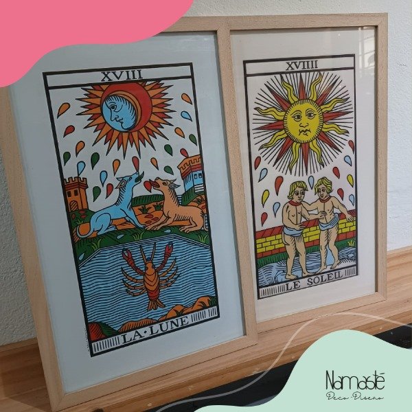 Producto - Dúo Cuadros luna y sol tarot