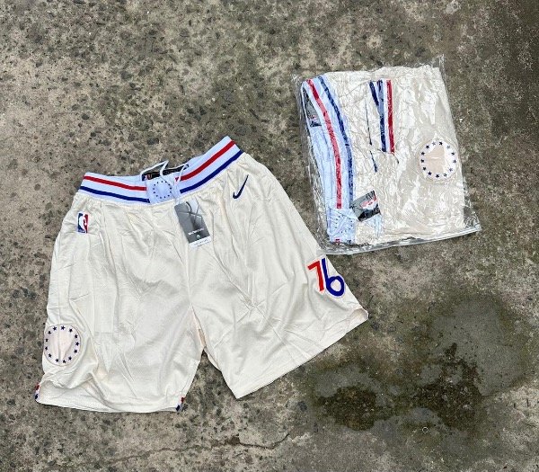 Producto - Bermuda NBA Importada Philadelphia Blanca