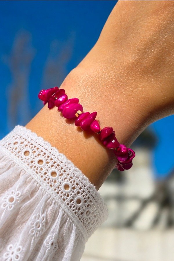 Producto - Pulsera de Escallas de Nácar - Fucsia
