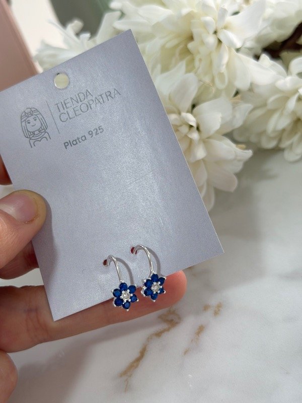 Producto - argollas flor blue - 0
